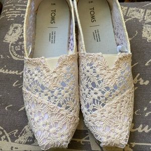 TOMS Floral Lace Alpargata Slip Ons